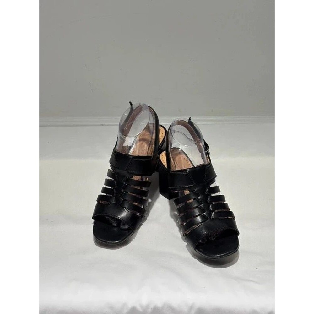 Adrienne Vittadini Black Block Heel Sandals Size 7.5